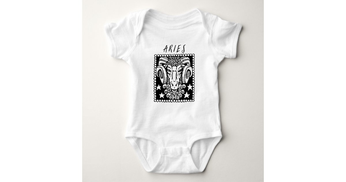 Aries Astrology Symbol Horoscope Zodiac Sign Logo Baby Bodysuit | Zazzle