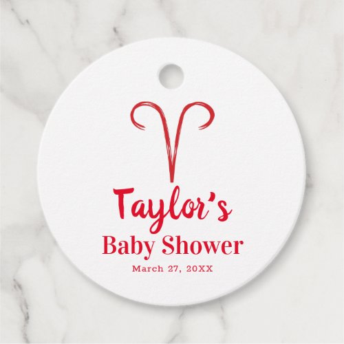 ARIES Astrology Zodiac March April  Baby Shower  Favor Tags