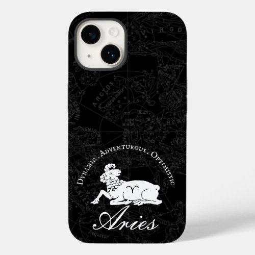 Aries Astrology  Zodiac Positive Custom Black Case_Mate iPhone 14 Case