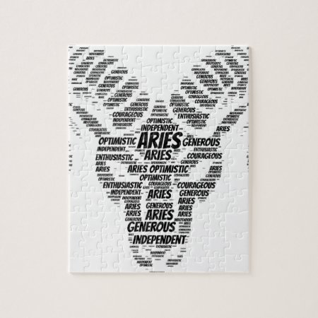 Aries Astrology Zodiac Sign Word Cloud Jigsaw Puzzle