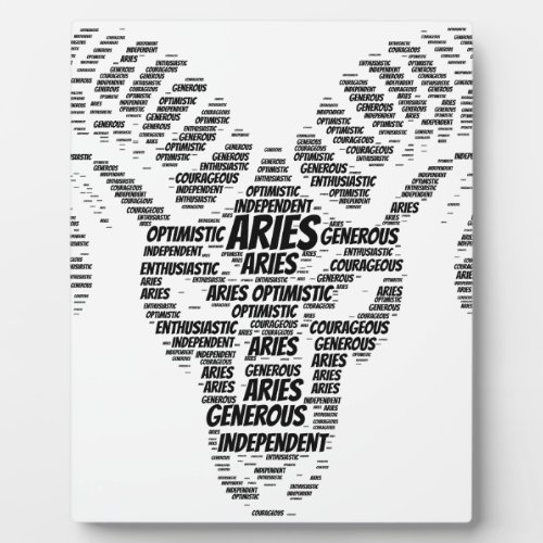 Aries Astrology Zodiac Sign Word Cloud Plaque