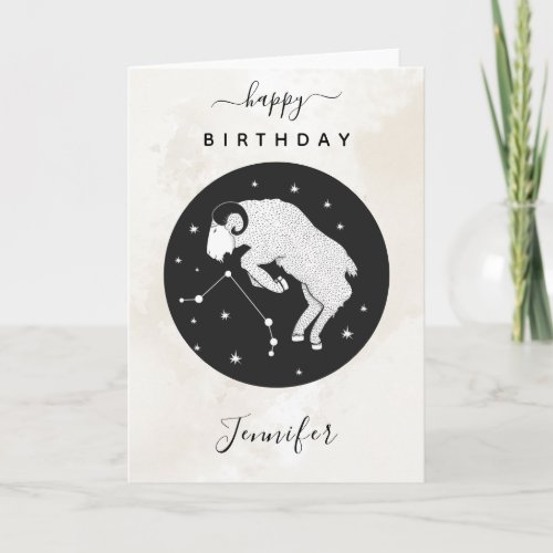 Aries Astrology Zodiac Star Sign Horoscope Chic Card