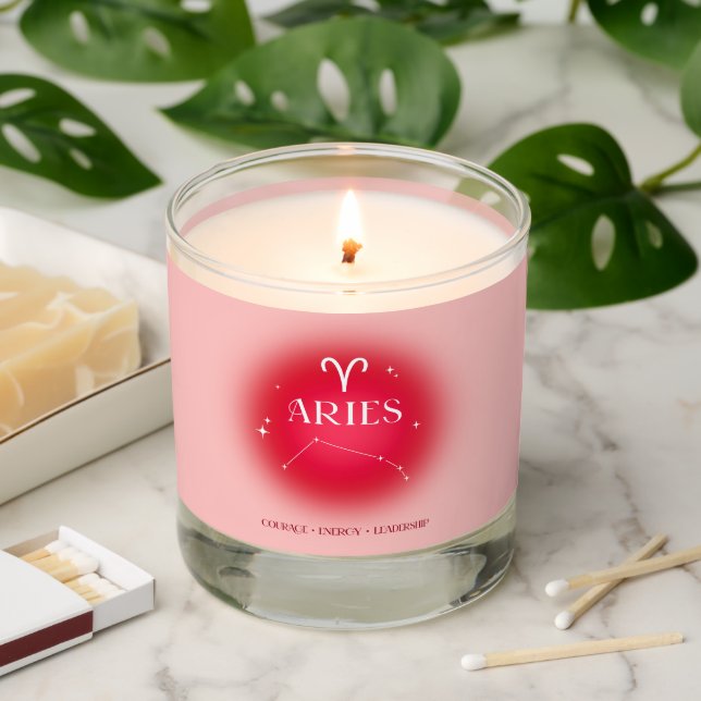Aries aura scented candle (Lit)