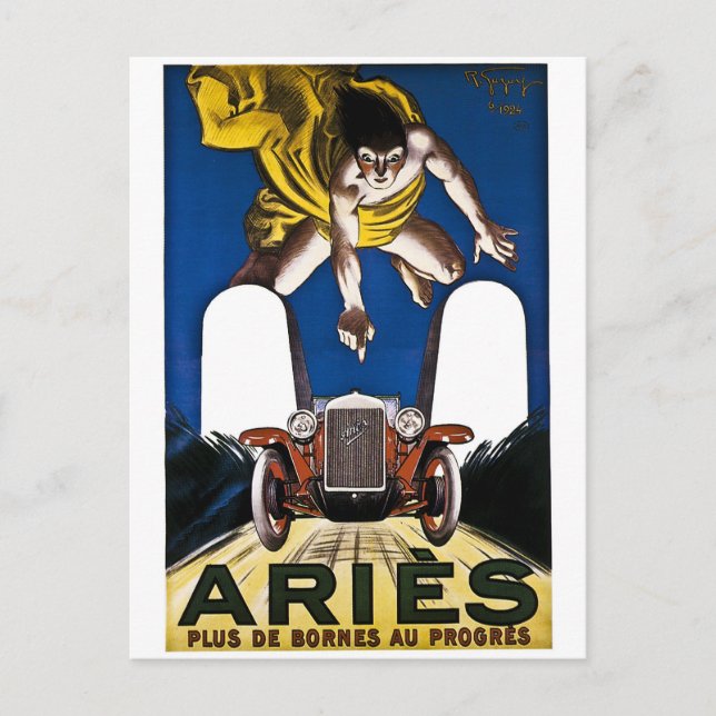 Aries Automobile - Vintage French Advertisement Postcard (Front)