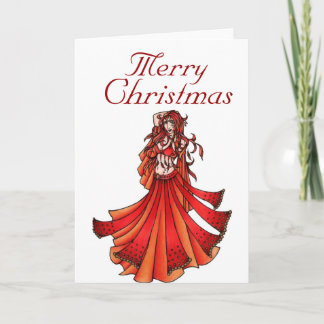 Aries Belly Dancer Holiday Card