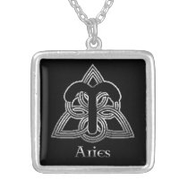 Aries Birth Sign Celtic Knot Zodiac Necklace