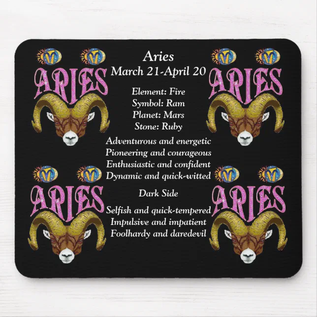 Aries Birth Sign Zodiac Mouse Pad | Zazzle