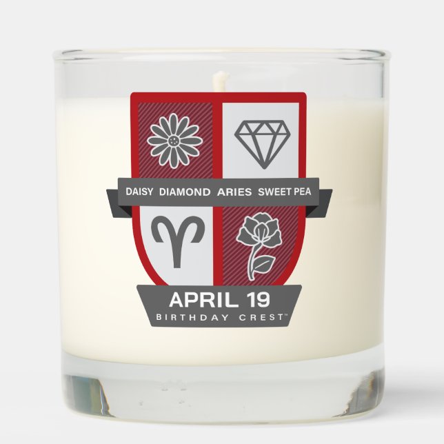 Aries Birthday Crest™ for April 1-19 Candle (Back)
