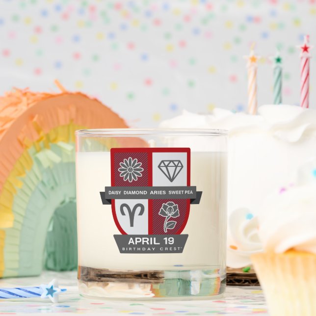 Aries Birthday Crest™ for April 1-19 Candle (Birthday)