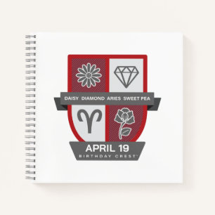 Aries Birthday Crest™ for April 1-19 Notebook