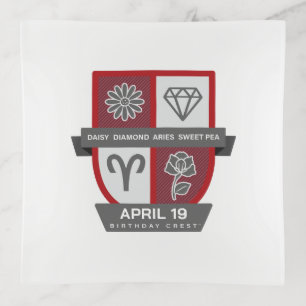 Aries Birthday Crest™ for April 1-19 Trinket Tray
