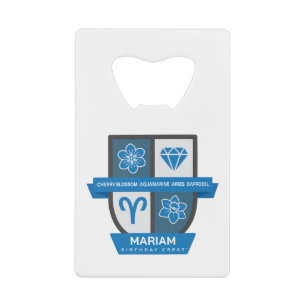 Aries Birthday Crest™ for March 21-31 Credit Card Bottle Opener
