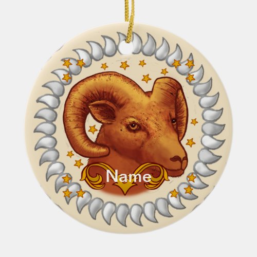 Aries  Birthday custom name   Ceramic Ornament