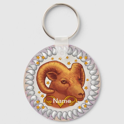 Aries  Birthday custom name keychain