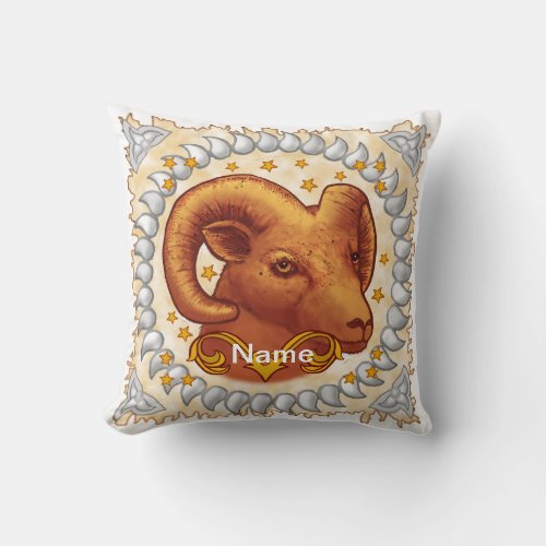 Aries  Birthday custom name   Throw Pillow