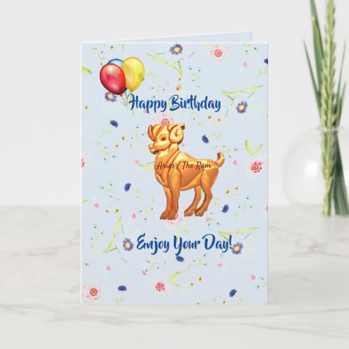 Aries Birthday March 21  April 19  Card