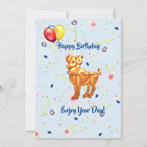 Aries Birthday March 21  April 19  Card