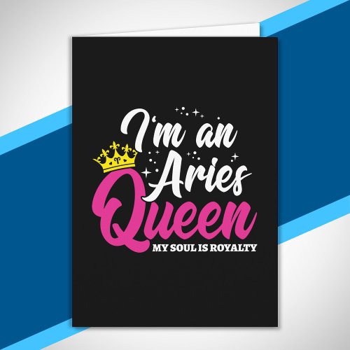 Aries Birthday Queen Astrology Zodiac March April Card