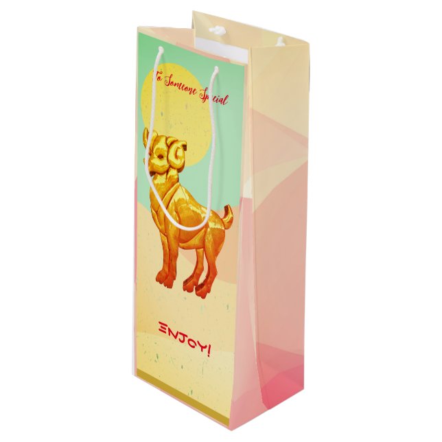 Aries Birthday  Wine Gift Bag (Front Angled)