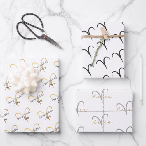 Aries Birthday Wrapping Paper Sheets