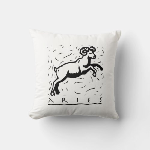 Aries Birthday Year Astrological Zodiac Sign Throw Pillow