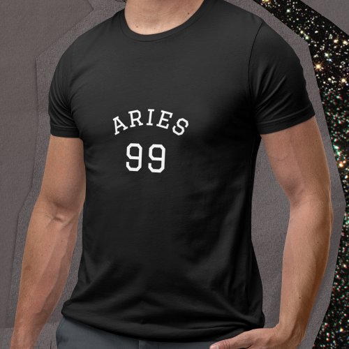 Aries  Black Birthday T_Shirt