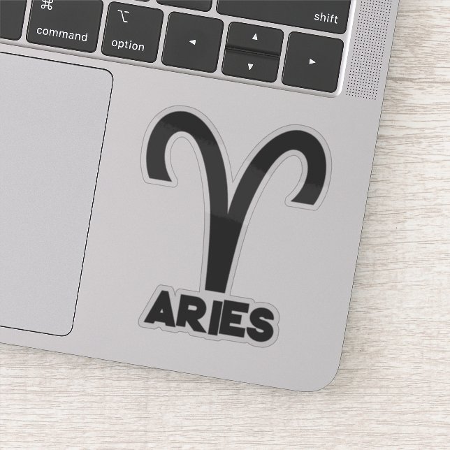 Aries Bold Zodiac Sign Horoscope Custom Text Sticker (Detail)