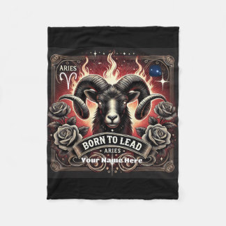 Aries “Born to Lead” Fleece Blanket