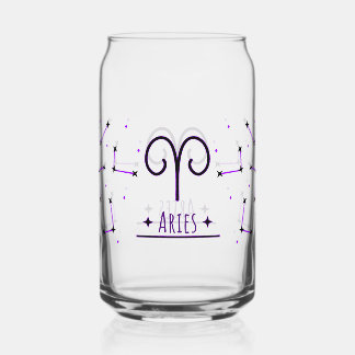 Aries Can Glass Gift for Aries Zodiac Sign