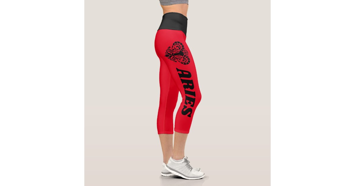 Aries Zodiac Yoga Capri Leggings Yoga Capri Womens Capri Leggings