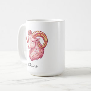 Aries Celestial Zodiac Sticker -Aesthetic Pink Art Coffee Mug