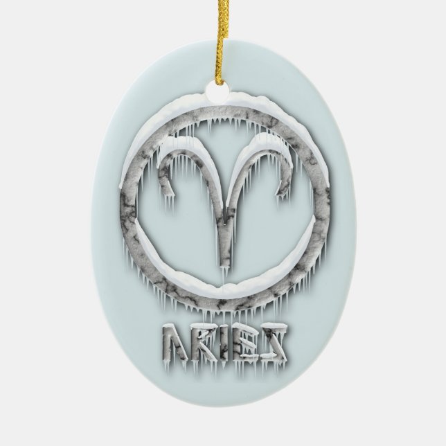 Aries Ceramic Ornament (Front)