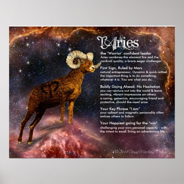 Aries Characteristics Poster (Front)
