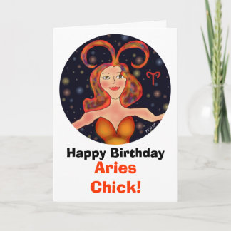 Aries Chick Birthday Card