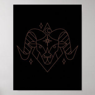 Aries Christmas Zodiac Horoscope Astrology Poster