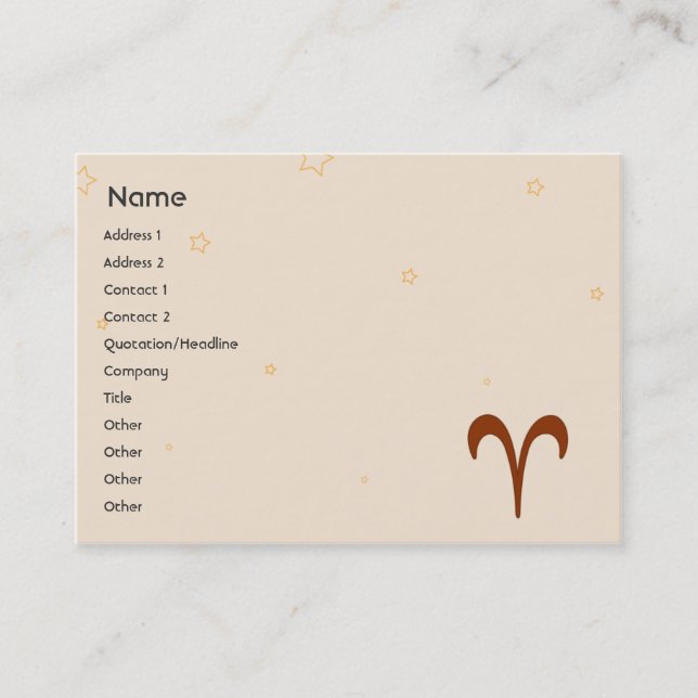 Aries - Chubby Business Card (Front)