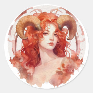 Aries Classic Round Stickers