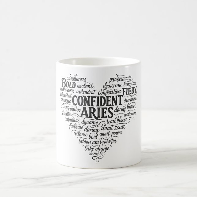 Aries Coffee Mug | Zodiac Word Cloud (Center)