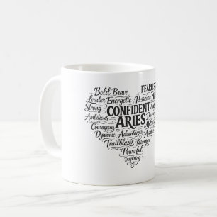 Aries Coffee Mug Zodiac Word Cloud