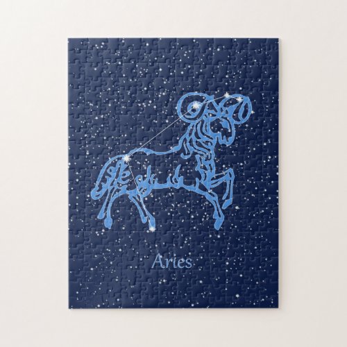 Aries Constellation and Zodiac Sign with Stars Jigsaw Puzzle