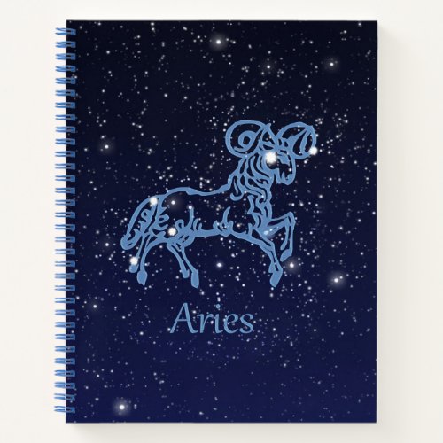 Aries Constellation and Zodiac Sign with Stars Notebook