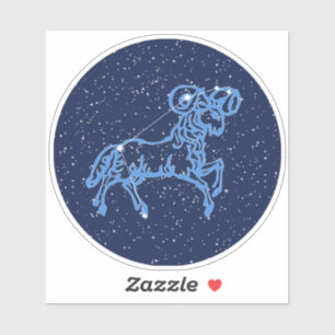 Aries Constellation and Zodiac Sign with Stars Sticker