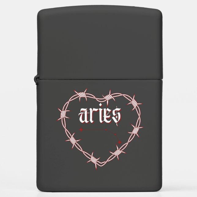 Aries Constellation Gothic Dark Celestial Art Zippo Lighter (Front)