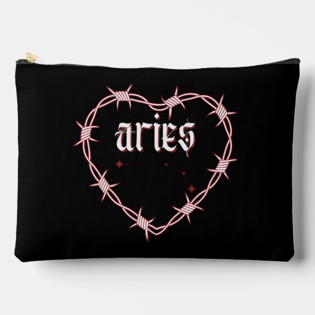 Aries Constellation Gothic Edgy Celestial Birthday Accessory Pouch (Front)