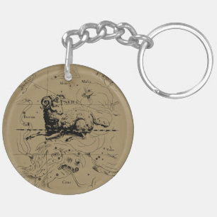 Aries Constellation Hevelius 1690 March 21 - Apr19 Keychain
