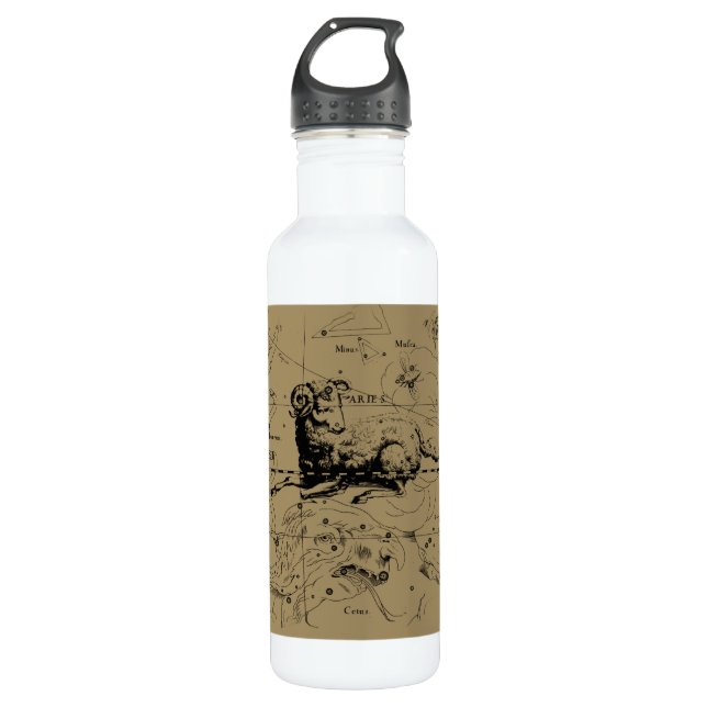 Aries Constellation Hevelius 1690 March 21 - Apr19 Water Bottle (Front)