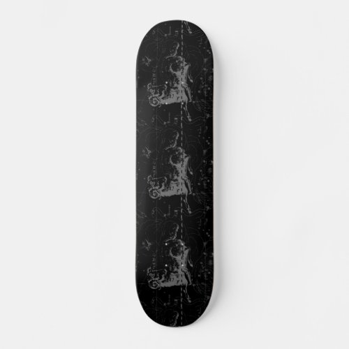 Aries Constellation Hevelius Vintage on Black Skateboard