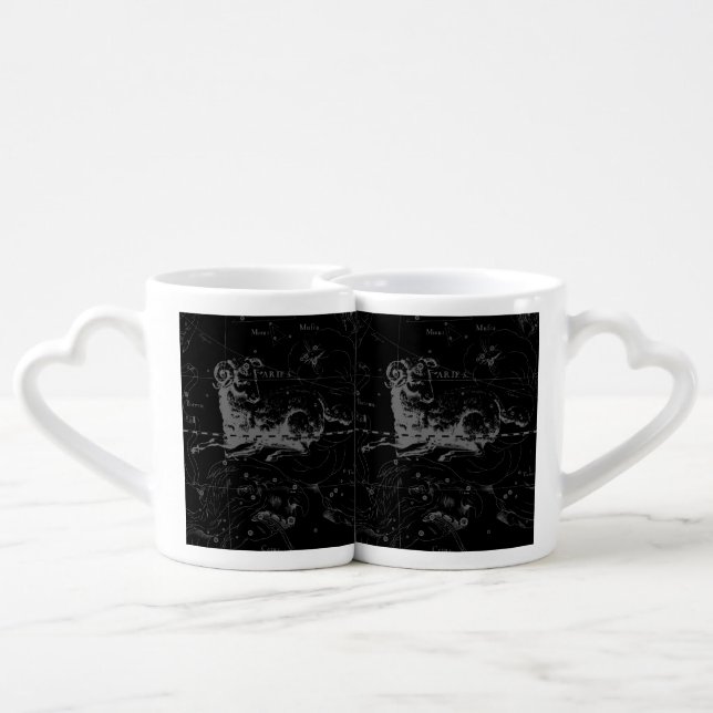 Aries Constellation Map Engraving by Hevelius Coffee Mug Set (Back Nesting)