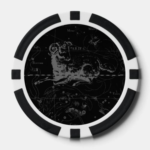 Aries Constellation Map Engraving by Hevelius Poker Chips