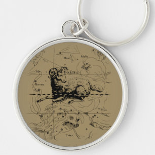 Aries Constellation Map Hevelius 1690 Keychain